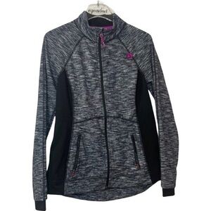 New Members Mark Black Activewear Long Sleeve Zip Front Athletic Jacket